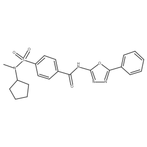 4-(N-cyclopentyl-N-methylsulfamoyl)-N-(5-phenyl-1,3,4-oxadiazol-2-yl)benzamide结构式