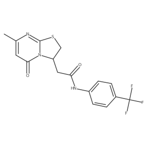 2-(7-methyl-5-oxo-3,5-dihydro-2H-thiazolo[3,2-a]pyrimidin-3-yl)-N-(4-(trifluoromethyl)phenyl)acetamide Structure