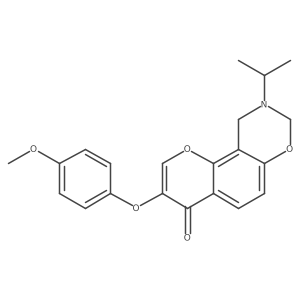 9-isopropyl-3-(4-methoxyphenoxy)-9,10-dihydrochromeno[8,7-e][1,3]oxazin-4(8H)-one Structure