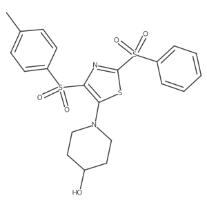 1-(2-(Phenylsulfonyl)-4-tosylthiazol-5-yl)piperidin-4-ol结构式