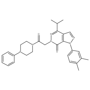 1-(3,4-dimethylphenyl)-4-isopropyl-6-(2-oxo-2-(4-phenylpiperazin-1-yl)ethyl)-1H-pyrazolo[3,4-d]pyridazin-7(6H)-one结构式