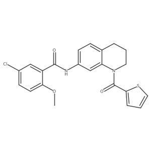 5-chloro-2-methoxy-N-[1-(thiophene-2-carbonyl)-1,2,3,4-tetrahydroquinolin-7-yl]benzamide结构式