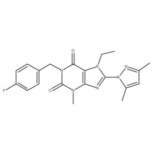 8-(3,5-dimethyl-1H-pyrazol-1-yl)-7-ethyl-1-(4-fluorobenzyl)-3-methyl-1H-purine-2,6(3H,7H)-dione结构式
