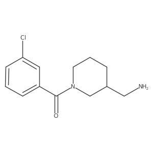 [1-(3-Chlorobenzoyl)piperidin-3-yl]methanamine Structure