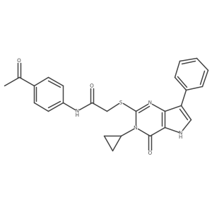 N-(4-acetylphenyl)-2-({3-cyclopropyl-4-oxo-7-phenyl-3H,4H,5H-pyrrolo[3,2-d]pyrimidin-2-yl}sulfanyl)acetamide Structure