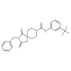 3-benzyl-2,4-dioxo-N-[3-(trifluoromethyl)phenyl]-1,3,8-triazaspiro[4.5]decane-8-carboxamide Structure