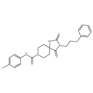 N-(4-chlorophenyl)-2,4-dioxo-3-(2-phenoxyethyl)-1,3,8-triazaspiro[4.5]decane-8-carboxamide结构式