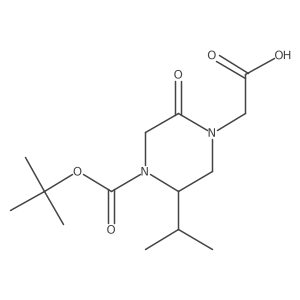 4-Carboxymethyl-2-isopropyl-5-oxo-piperazine-1-carboxylic acid tert-butyl ester结构式