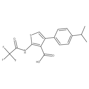 4-[4-(Propan-2-yl)phenyl]-2-(trifluoroacetamido)thiophene-3-carboxylic acid Structure
