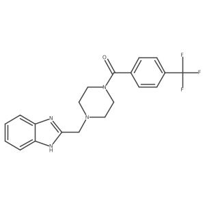 (4-((1H-benzo[d]imidazol-2-yl)methyl)piperazin-1-yl)(4-(trifluoromethyl)phenyl)methanone结构式