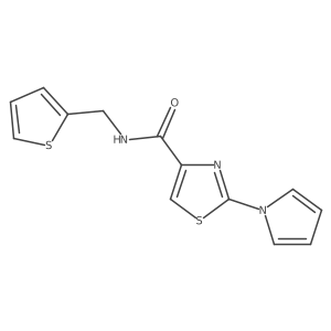 2-(1H-pyrrol-1-yl)-N-(thiophen-2-ylmethyl)thiazole-4-carboxamide结构式