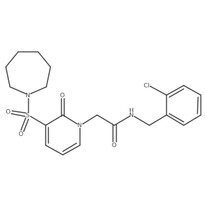 2-(3-(azepan-1-ylsulfonyl)-2-oxopyridin-1(2H)-yl)-N-(2-chlorobenzyl)acetamide结构式