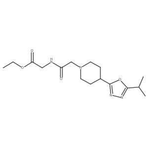 Ethyl 2-(2-{4-[5-(propan-2-yl)-1,3,4-oxadiazol-2-yl]piperidin-1-yl}acetamido)acetate Structure