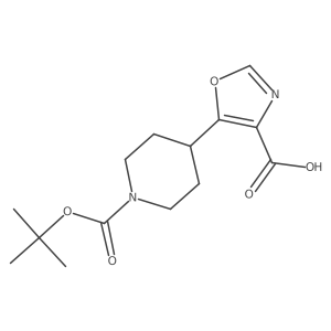 5-[1-(tert-Butoxycarbonyl)piperidin-4-yl]-1,3-oxazole-4-carboxylic acid结构式