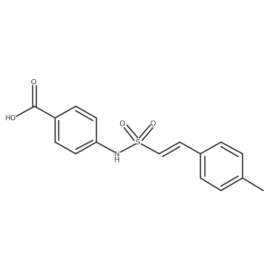 4-[[(E)-2-(4-methylphenyl)ethenyl]sulfonylamino]benzoic acid结构式