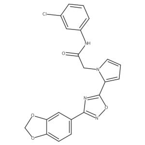 2-{2-[3-(1,3-benzodioxol-5-yl)-1,2,4-oxadiazol-5-yl]-1H-pyrrol-1-yl}-N-(3-chlorophenyl)acetamide结构式