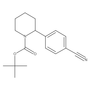 tert-Butyl (R)-2-(4-cyanophenyl)piperidine-1-carboxylate结构式