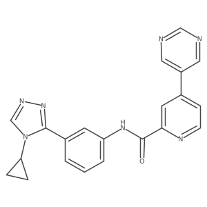 N-(3-(4-cyclopropyl-4H-1,2,4-triazol-3-yl)phenyl)-4-(pyrimidin-5-yl)picolinamide结构式