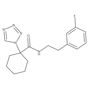 N-[2-(3-fluorophenyl)ethyl]-1-(1H-tetrazol-1-yl)cyclohexanecarboxamide结构式