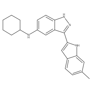 N-cyclohexyl-3-(6-methyl-1H-indol-2-yl)-1H-indazol-5-amine Structure