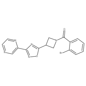 (2-Bromophenyl)(3-(3-(pyrazin-2-yl)-1,2,4-oxadiazol-5-yl)azetidin-1-yl)methanone结构式