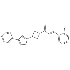 (E)-3-(2-chlorophenyl)-1-(3-(3-(pyrazin-2-yl)-1,2,4-oxadiazol-5-yl)azetidin-1-yl)prop-2-en-1-one结构式