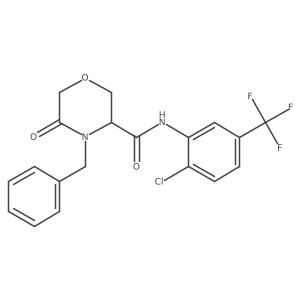 4-benzyl-N-[2-chloro-5-(trifluoromethyl)phenyl]-5-oxomorpholine-3-carboxamide结构式