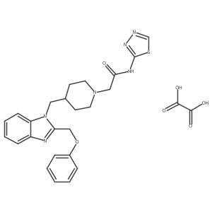 2-(4-((2-(phenoxymethyl)-1H-benzo[d]imidazol-1-yl)methyl)piperidin-1-yl)-N-(1,3,4-thiadiazol-2-yl)acetamide oxalate Structure