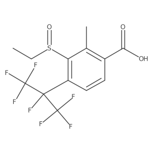 3-(Ethanesulfinyl)-4-(1,1,1,2,3,3,3-heptafluoropropan-2-yl)-2-methylbenzoic acid结构式