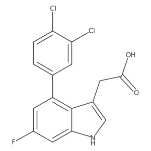 2-(4-(3,4-Dichlorophenyl)-6-fluoro-1H-indol-3-yl)acetic acid结构式