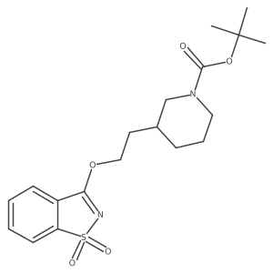 tert-Butyl 3-(2-((1,1-dioxidobenzo[d]isothiazol-3-yl)oxy)ethyl)piperidine-1-carboxylate Structure