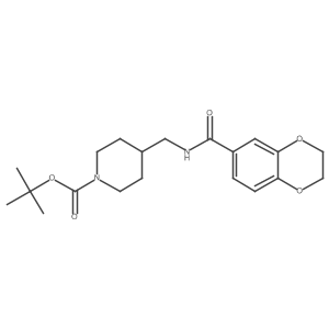 tert-Butyl 4-((2,3-dihydrobenzo[b][1,4]dioxine-6-carboxamido)methyl)piperidine-1-carboxylate结构式