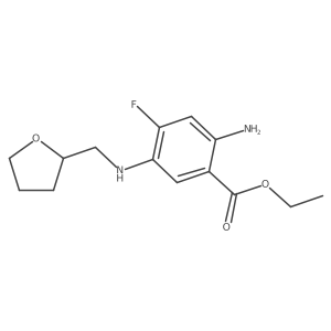 Ethyl 2-amino-4-fluoro-5-{[(oxolan-2-yl)methyl]amino}benzoate结构式