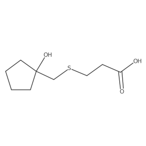 3-{[(1-Hydroxycyclopentyl)methyl]sulfanyl}propanoic acid Structure