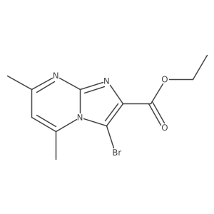 Ethyl 3-bromo-5,7-dimethylimidazo[1,2-a]pyrimidine-2-carboxylate结构式