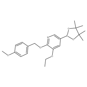 3-Ethoxy-2-((4-methoxy benzyl)oxy)-5-(4,4,5,5-tetramethyl-1,3,2-dioxaborolan-2-yl)pyridine Structure