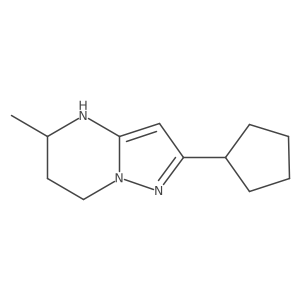 2-cyclopentyl-5-methyl-4H,5H,6H,7H-pyrazolo[1,5-a]pyrimidine结构式
