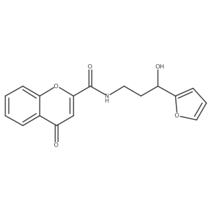 N-[3-(furan-2-yl)-3-hydroxypropyl]-4-oxo-4H-chromene-2-carboxamide结构式