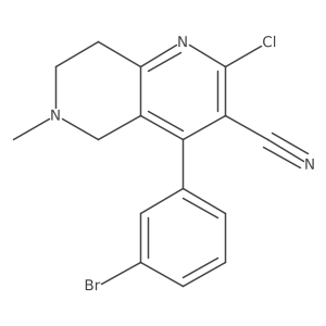 4-(3-Bromophenyl)-2-chloro-6-methyl-5,6,7,8-tetrahydro-1,6-naphthyridine-3-carbonitrile结构式