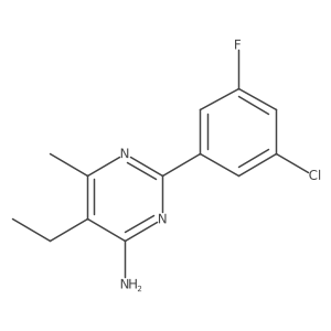 2-(3-Chloro-5-fluorophenyl)-5-ethyl-6-methylpyrimidin-4-amine结构式