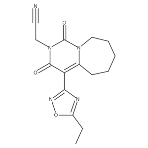 [4-(5-ethyl-1,2,4-oxadiazol-3-yl)-1,3-dioxo-3,5,6,7,8,9-hexahydropyrimido[1,6-a]azepin-2(1H)-yl]acetonitrile Structure