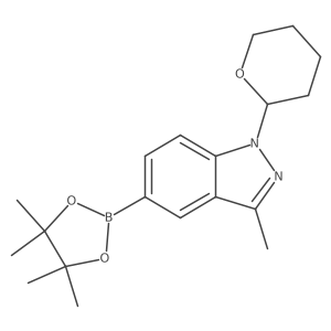 3-methyl-1-(tetrahydro-2H-pyran-2-yl)-5-(4,4,5,5-tetramethyl-1,3,2-dioxaborolan-2-yl)-1H-indazole Structure