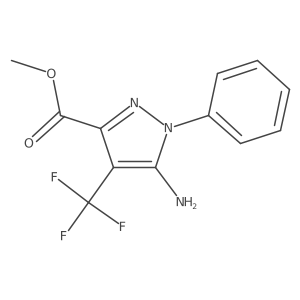 methyl 5-amino-1-phenyl-4-(trifluoromethyl)-1H-pyrazole-3-carboxylate结构式