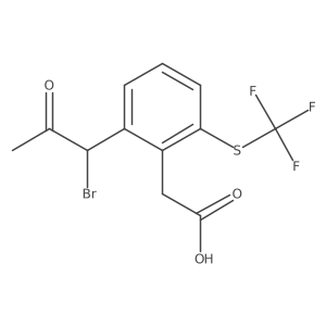2-(1-Bromo-2-oxopropyl)-6-(trifluoromethylthio)phenylacetic acid Structure