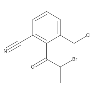 2-(2-Bromopropanoyl)-3-(chloromethyl)benzonitrile结构式