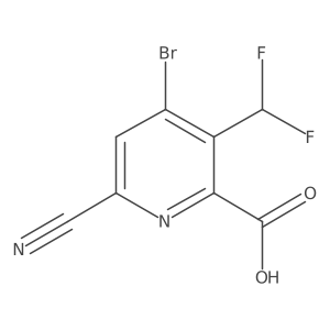 4-Bromo-6-cyano-3-(difluoromethyl)picolinic acid结构式