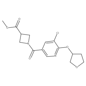 Methyl 1-(5-chloro-6-((tetrahydrofuran-3-yl)oxy)nicotinoyl)azetidine-3-carboxylate Structure