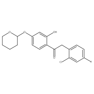2-(2-Chloro-4-fluorophenyl)-1-[2-hydroxy-4-[(tetrahydro-2H-pyran-2-yl)oxy]phenyl]ethanone结构式