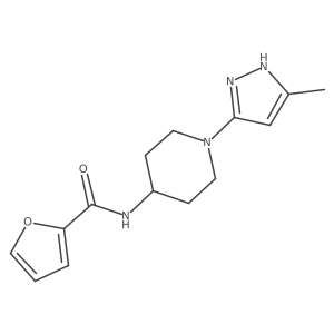 N-[1-(5-methyl-1H-pyrazol-3-yl)piperidin-4-yl]furan-2-carboxamide Structure