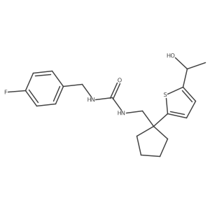 1-(4-Fluorobenzyl)-3-((1-(5-(1-hydroxyethyl)thiophen-2-yl)cyclopentyl)methyl)urea结构式